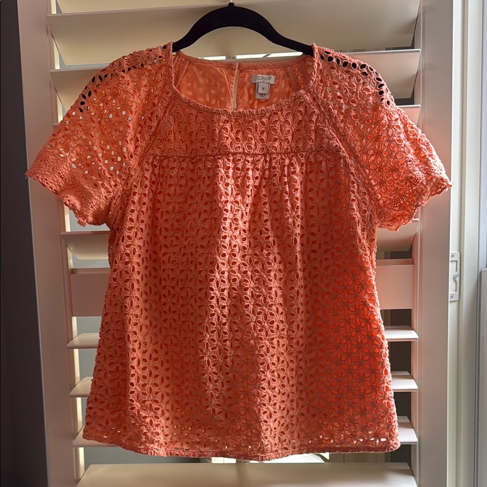 Women's Orange Lace Top